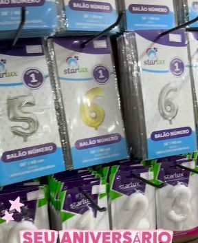 Balões de número metalizados